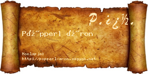 Pöpperl Áron névjegykártya